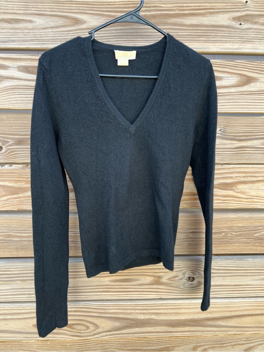 Michael Kors Black Cashmere Vintage Sweater V-neck Long Sleeve Women’s Size Smal